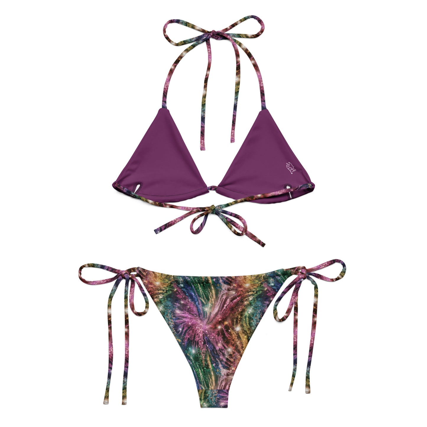 Rainbow Glitter Recycled string bikini - Matching Bathing Suits