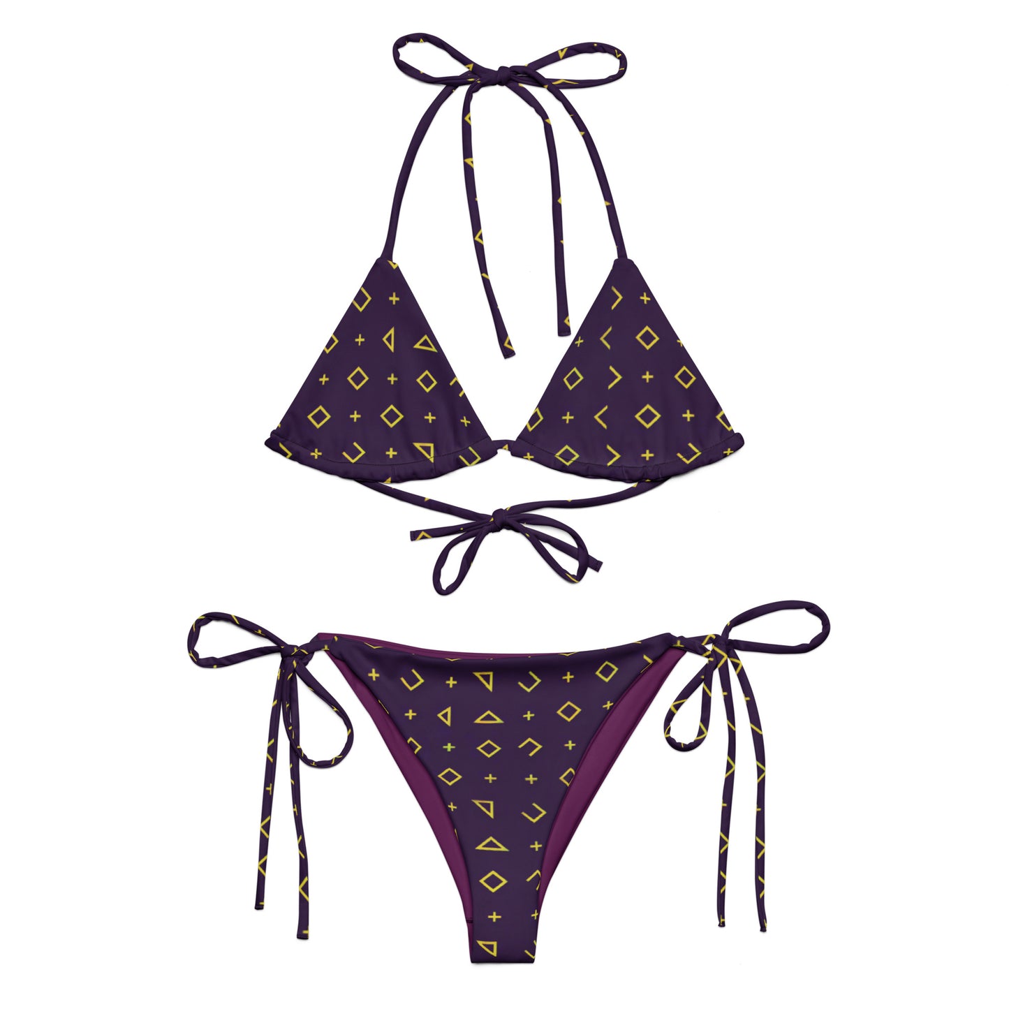 Dark Purple Recycled string bikini - Matching Bathing Suits