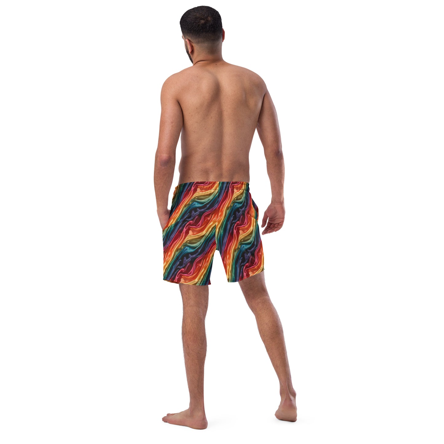 Rainbow Men's Recycled Swim Trunks - Matching Bathing Suits