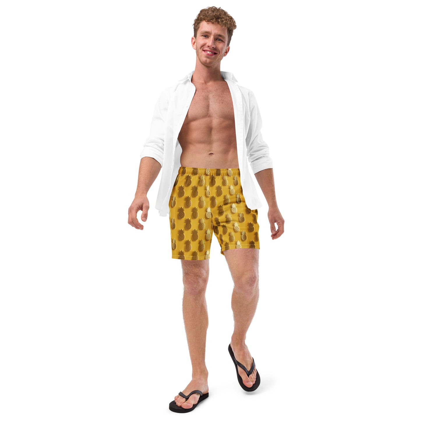Golden Pineapple Men's swim trunks - Matching Bathing Suits