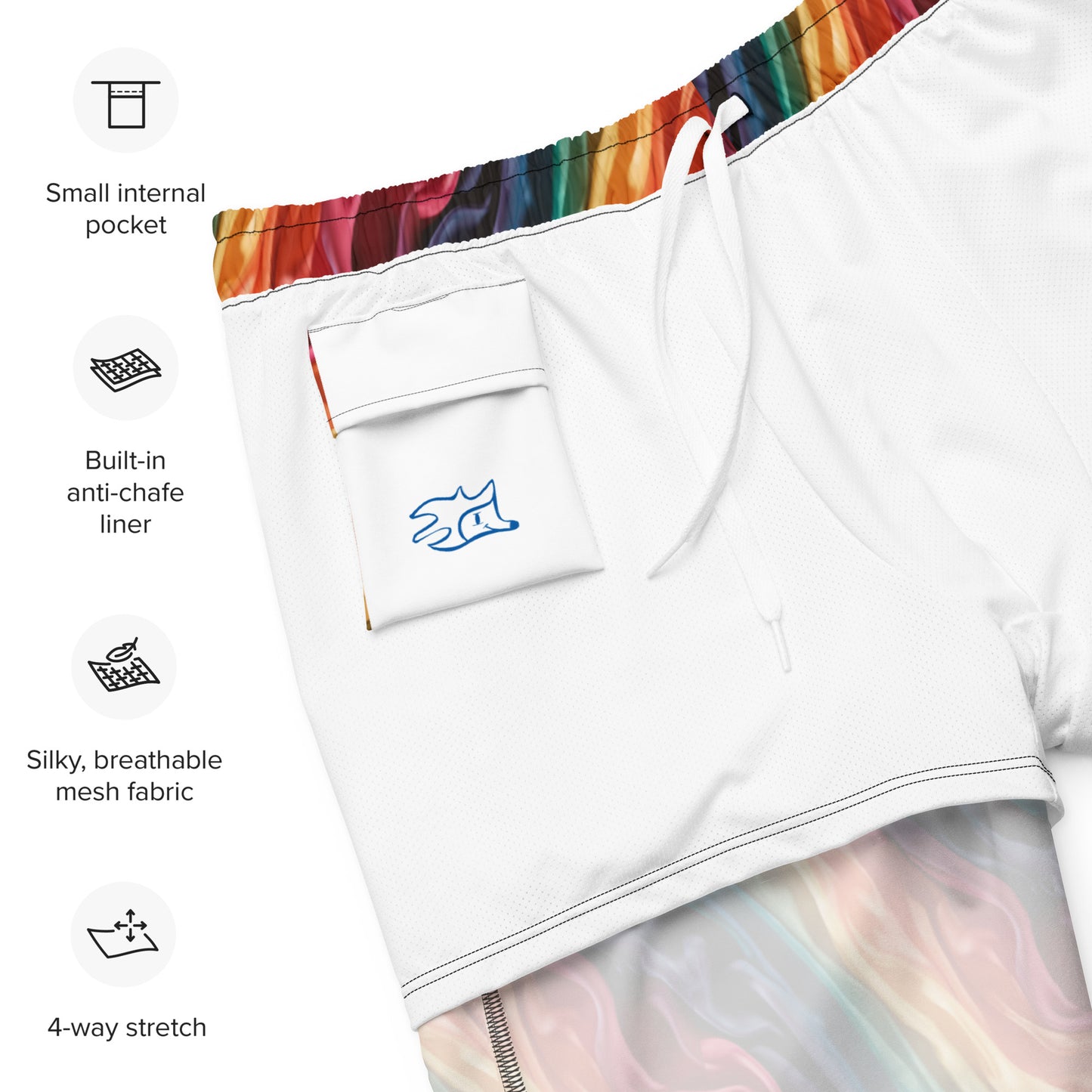 Rainbow Men's Recycled Swim Trunks - Matching Bathing Suits