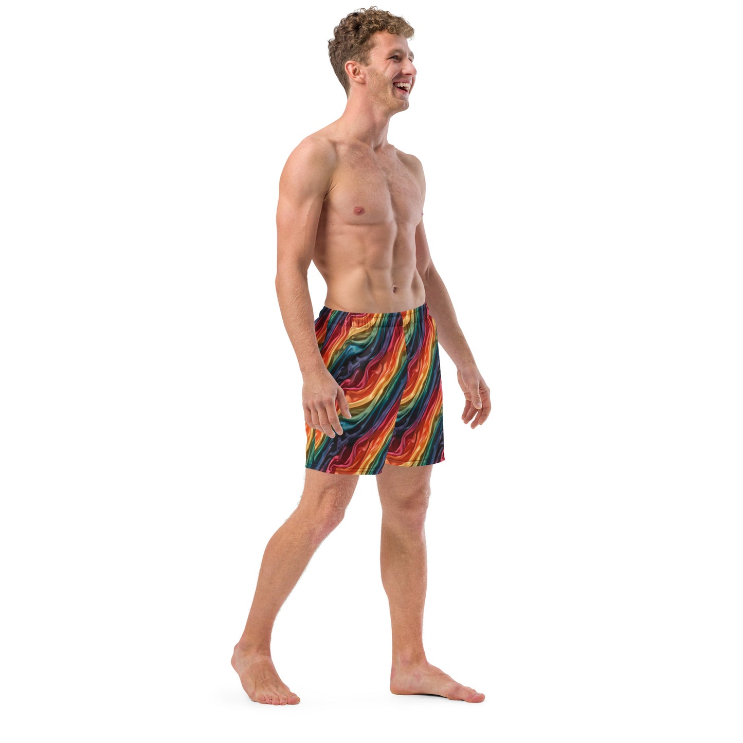 Rainbow Men's Recycled Swim Trunks - Matching Bathing Suits