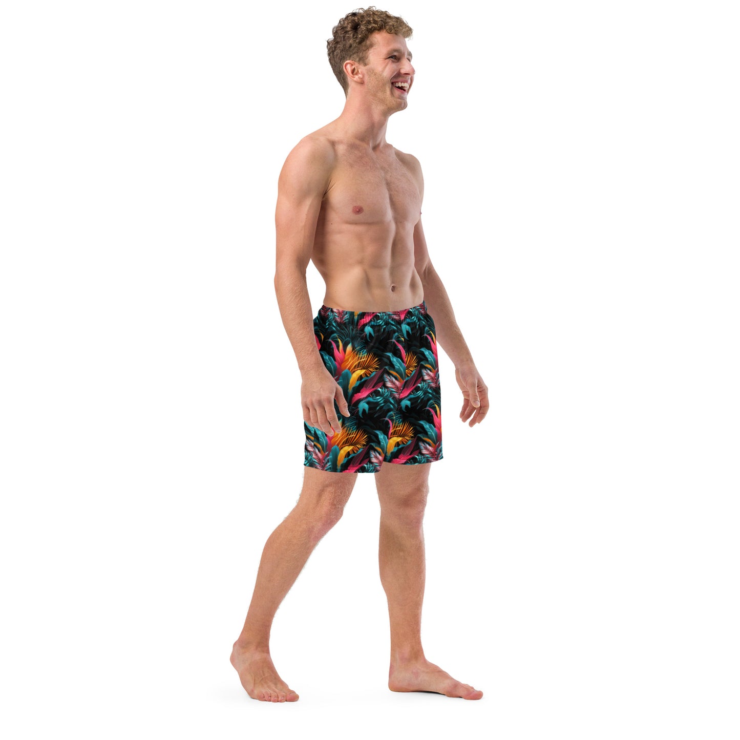 Tropical Neon Paradise Recycled Men's Swim Trunks - Free with Bikini Purchase!