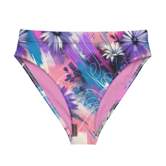 Daisies Lilac Recycled High Waisted Bikini Slip - Spring 2024 Collection