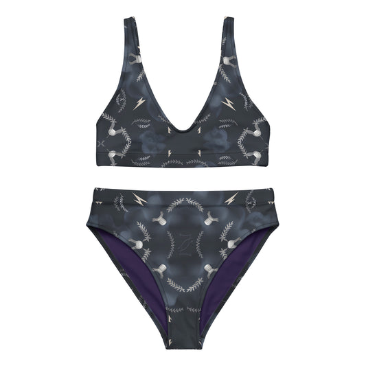 Deep Blue Recycled High-Waisted Bikini - Romolo Collection