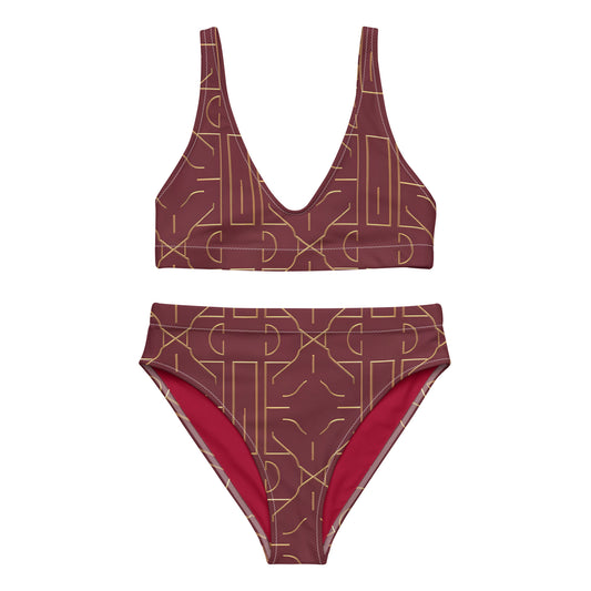 Bordeaux Recycled High-Waisted Bikini - Augusto Collection