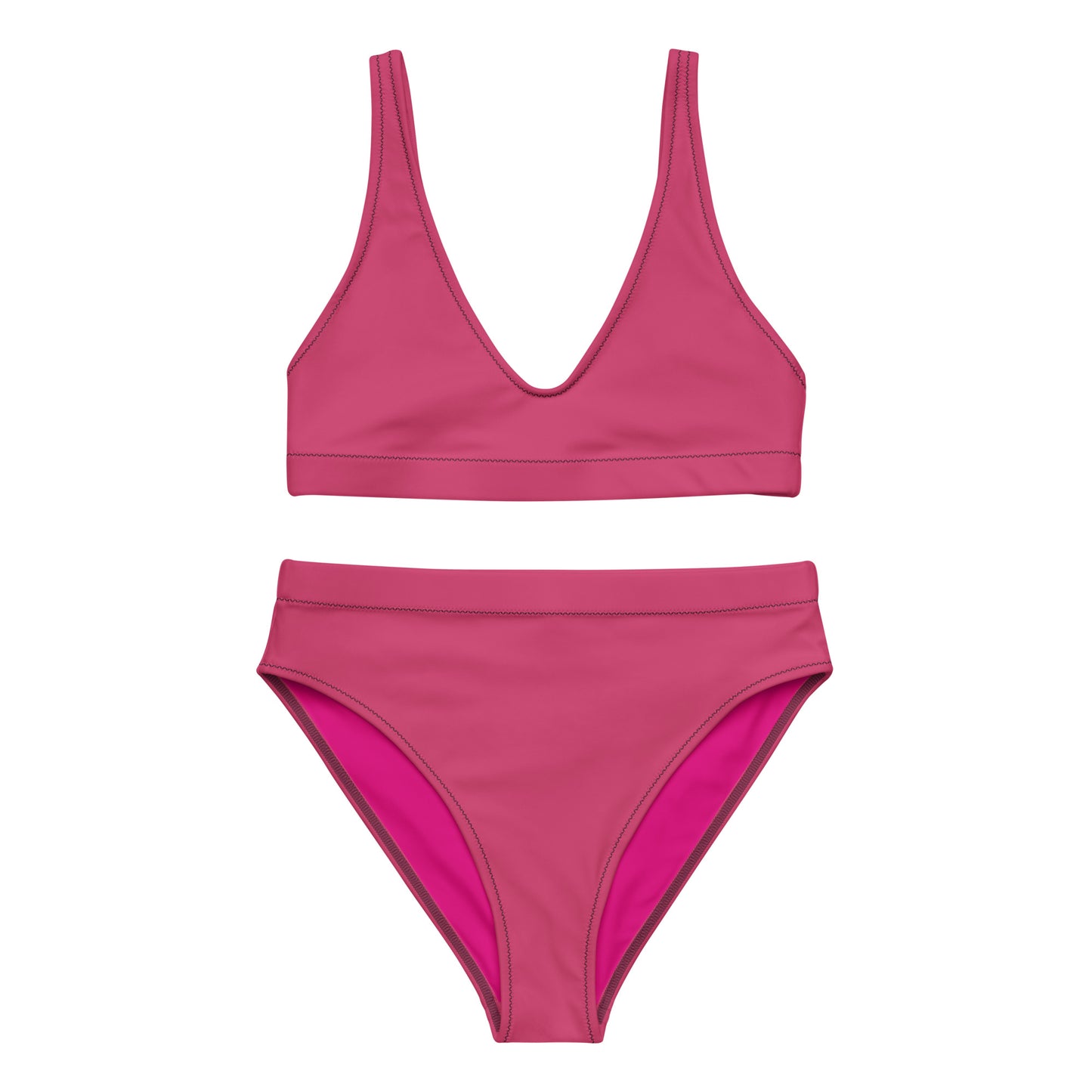 Pink Recycled high-waisted bikini - Monochrome