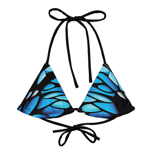 Blacked Butterfly Recycled String Bikini Top - Eternal Metamorphosis Limited Edition June 2024