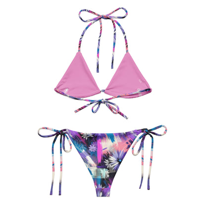 Daisies Lilac Recycled String Bikini - Spring 2024 Special Collection