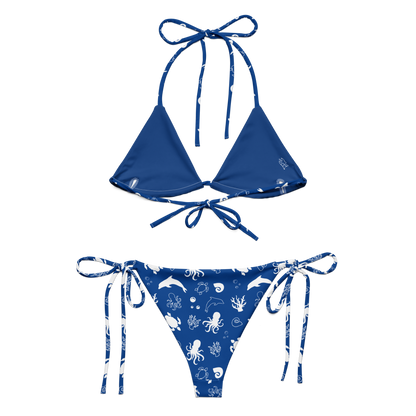 Marine Blue Recycled String Bikini - Undersea Collection