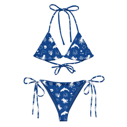 Marine Blue Recycled String Bikini - Undersea Collection
