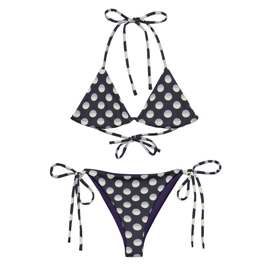 Vintage Polka Dots recycled string bikini - Matching Bathing Suits