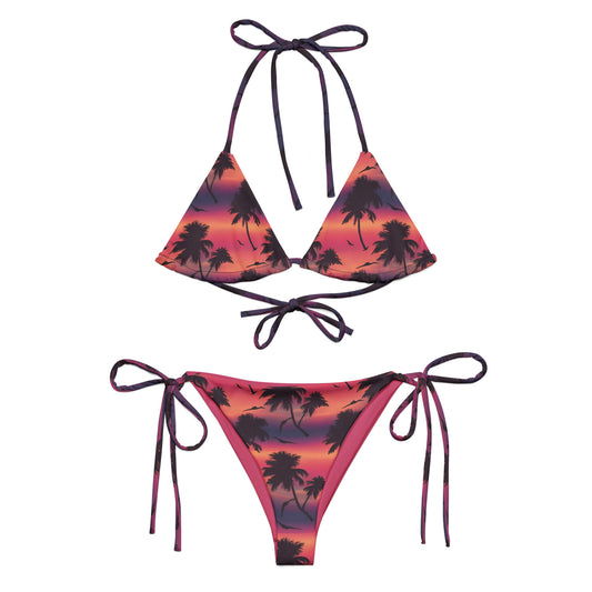 Sunset Silhouettes Recycled String Bikini - Matching Bathing Suits