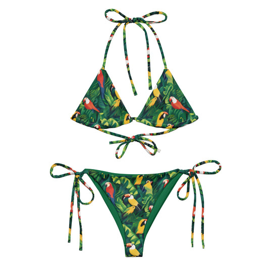 Tropical Birds Recycled string bikini - Matching Bathing Suits