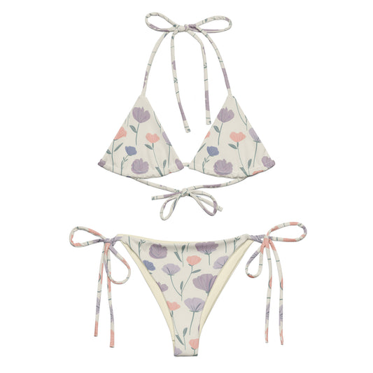 Minimal Blossoms Recycled string bikini - Matching Bathing Suits