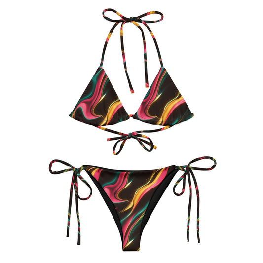 Neon Splash Recycled string bikini - Matching Bathing Suits