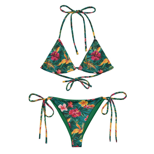 Tropical Paradise Recycled string bikini - Matching Bathing Suits