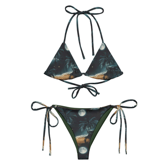 Tropical Night Recycled string bikini - Matching Bathing Suits