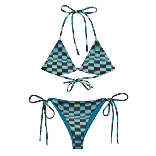 Oceanic Waves Recycled string bikini - Matching Bathing Suits