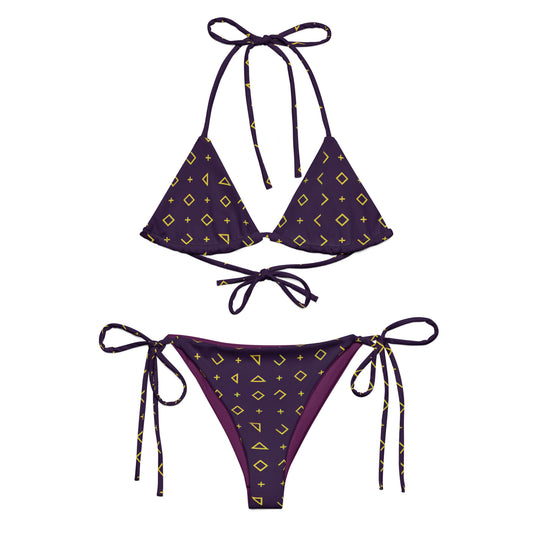 Dark Purple Recycled string bikini - Matching Bathing Suits