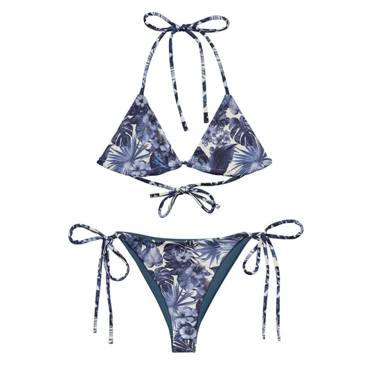 Azure Tropicana Recycled string bikini - Matching Bathing Suits