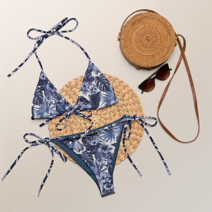Azure Tropicana Recycled string bikini - Matching Bathing Suits