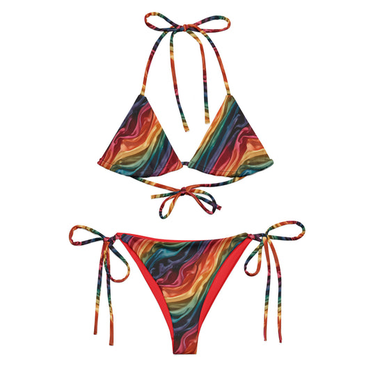 Rainbow Recycled string bikini - Matching Bathing Suits