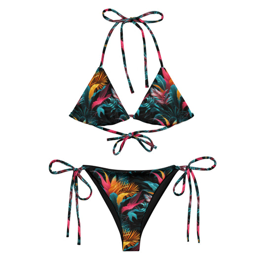 Tropical Neon Paradise Recycled string bikini - Matching Bathing Suits