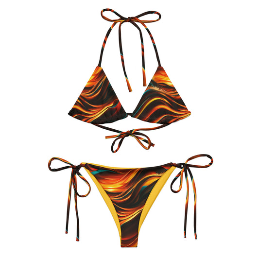 Sunset Waves Recycled string bikini - Matching Bathing Suits