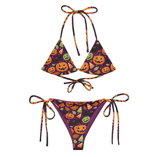 Recycled Plastic Bikini Halloween Pupkins - Eco AGN Swimwear