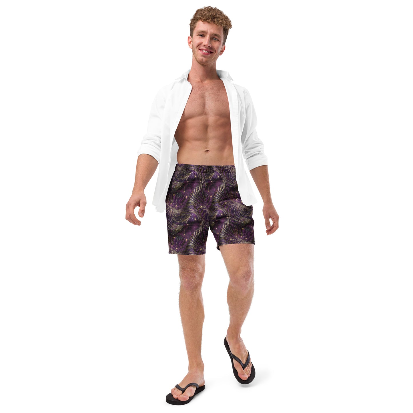 Twinkling Triangles Men's Recycled Swim Trunks - Matching Bathing Suits