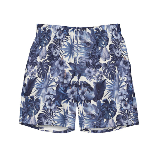 Azure Tropicana Men's Recycled Swim Trunks - Matching Bathing Suits