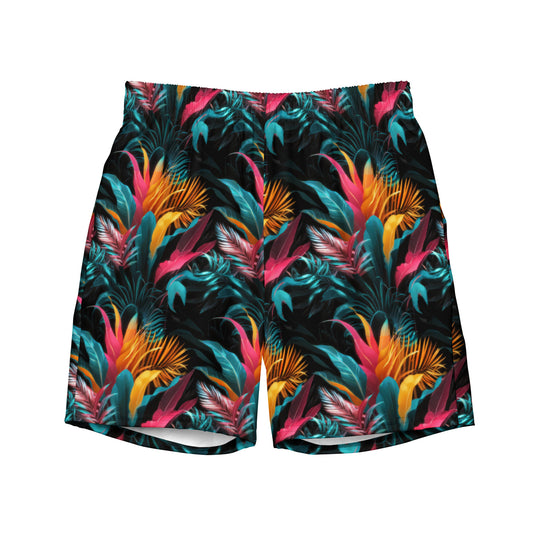 Tropical Neon Paradise Recycled Men's Swim Trunks - Free with Bikini Purchase!