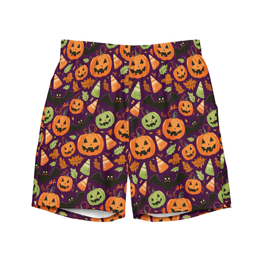 Recycled Swim Trunks Halloween Pumpkins- Eco AGN Swimwear