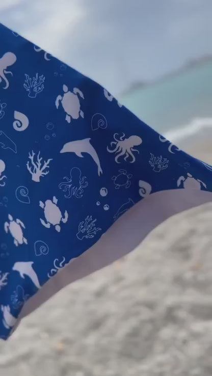 Marine Blue Recycled String Bikini - Undersea Collection